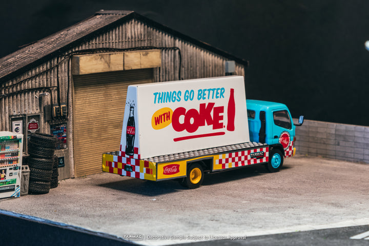 Scale 1:64 Mitsubishi Fuso Canter Advertisement Truck COCA-COLA - Tarmac Works