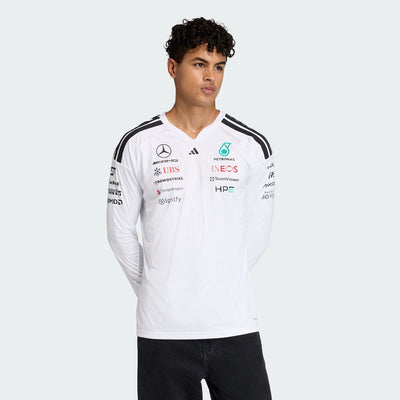 Team Driver Jersey Longsleeve 2026 Mercedes-AMG Petronas Formula 1 Team (White)