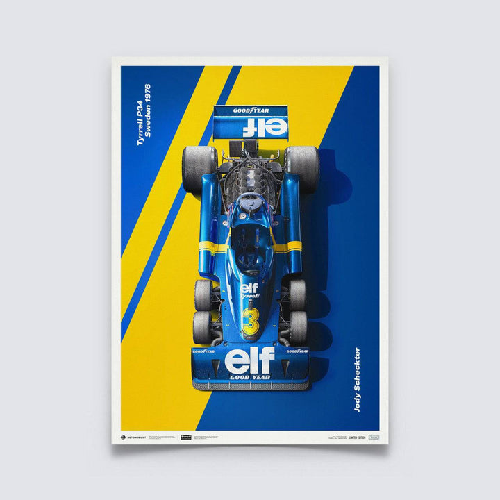 Tyrrell P34 1976 Jody Scheckter Swedish Grand Prix Tyrrell Automobilist Poster