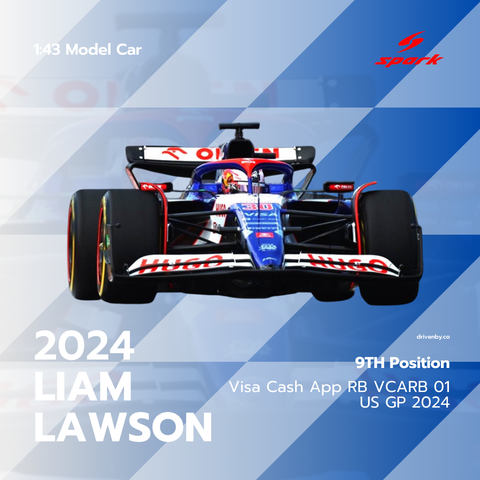 Liam Lawson US GP 2024 F1 Debut 9th Visa Cash App RB VCARB 01 Model Car - Scale 1/64 Sparky