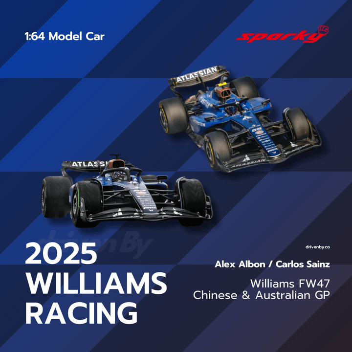Williams Racing FW47 - Carlos Sainz &amp; Alex Albon – 2025 Model Car Scale 1:64 Sparky