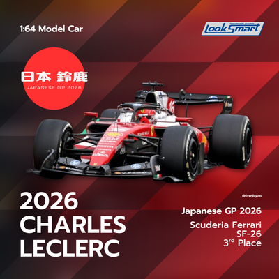 Charles Leclerc Scuderia Ferrari SF-26 Japanese GP 3rd Position 2026 - Looksmart 1:64 Model Car